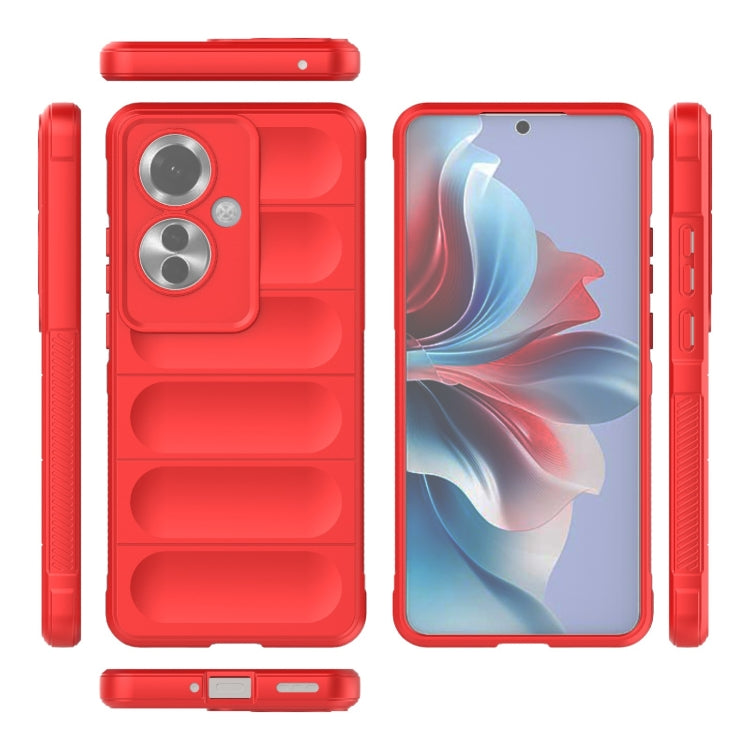 For OPPO Reno11 F 5G Global Magic Shield TPU + Flannel Phone Case(Red) - OPPO Cases by buy2fix | Online Shopping UK | buy2fix