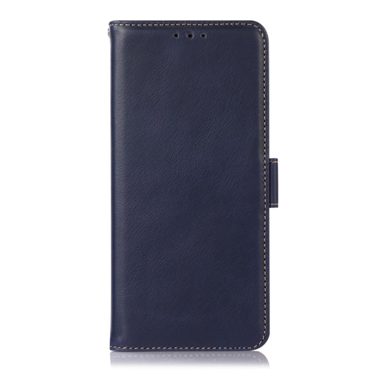 For Motorola Moto G35 Magnetic Crazy Horse Texture Genuine Leather Phone Case(Blue) - Motorola Cases by buy2fix | Online Shopping UK | buy2fix