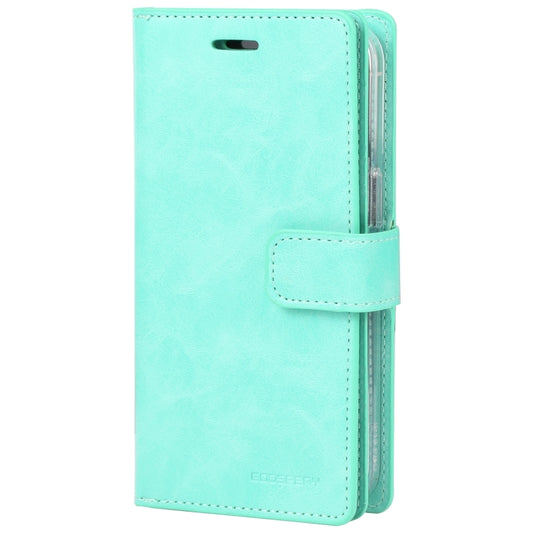 For iPhone 15 GOOSPERY MANSOOR DIARY 9 Card Slots Leather Phone Case(Mint Green) - iPhone 15 Cases by GOOSPERY | Online Shopping UK | buy2fix