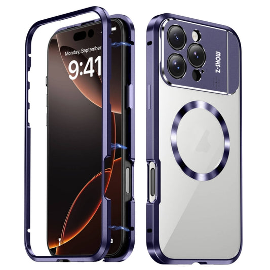 For iPhone 16 Pro Max Aromatherapy Holder Single-sided MagSafe Magnetic Phone Case(Purple) by buy2fix