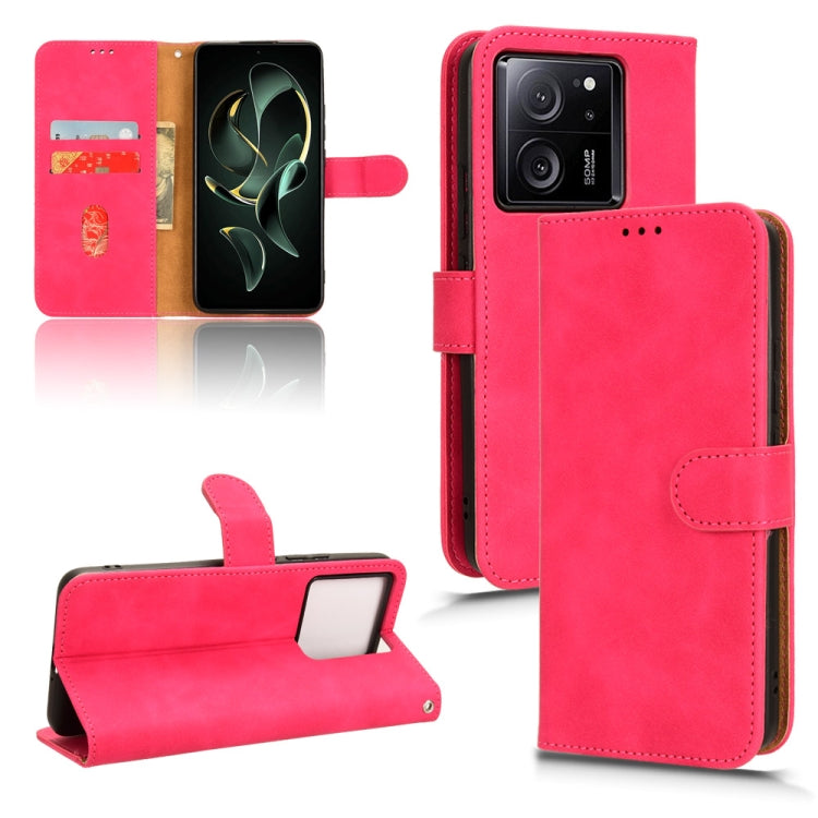 For Xiaomi Redmi K60 Ultra Skin Feel Magnetic Flip Leather Phone Case(Rose Red) - Xiaomi Cases by buy2fix | Online Shopping UK | buy2fix