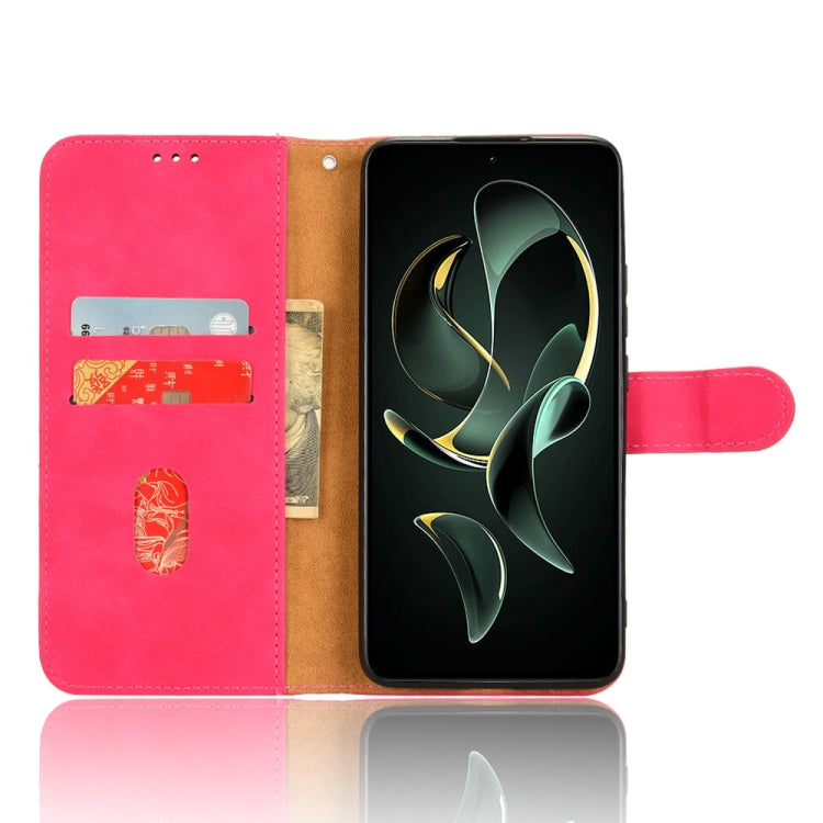 For Xiaomi Redmi K60 Ultra Skin Feel Magnetic Flip Leather Phone Case(Rose Red) - Xiaomi Cases by buy2fix | Online Shopping UK | buy2fix