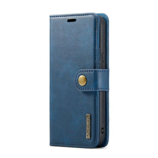 For iPhone 15 DG.MING Crazy Horse Texture Detachable Magnetic Leather Phone Case(Blue) by DG.MING