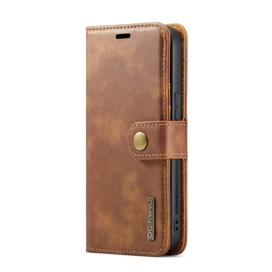 For iPhone 15 Pro DG.MING Crazy Horse Texture Detachable Magnetic Leather Phone Case(Brown) by DG.MING