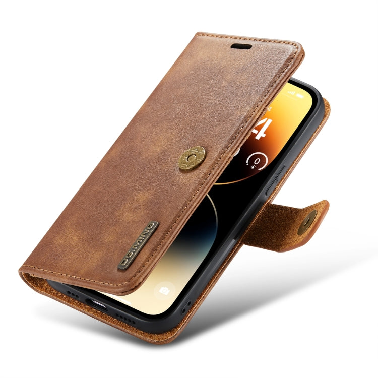For iPhone 15 Pro DG.MING Crazy Horse Texture Detachable Magnetic Leather Phone Case(Brown) by DG.MING