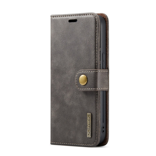 For iPhone 15 Pro Max DG.MING Crazy Horse Texture Detachable Magnetic Leather Phone Case(Grey) by DG.MING