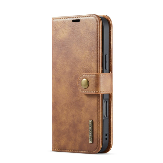 For iPhone 16 Pro DG.MING Crazy Horse Texture Detachable Magnetic Leather Phone Case(Brown) by DG.MING