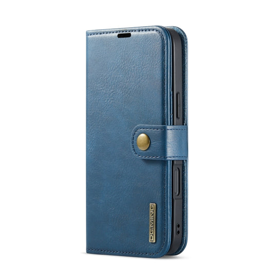 For iPhone 16 Plus DG.MING Crazy Horse Texture Detachable Magnetic Leather Phone Case(Blue) by DG.MING