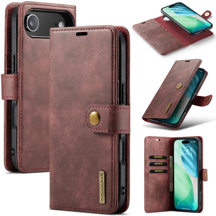 For iPhone Air DG.MING Crazy Horse Texture Detachable Magnetic Leather Phone Case(Red) - iPhone Air Cases by DG.MING | Online Shopping UK | buy2fix