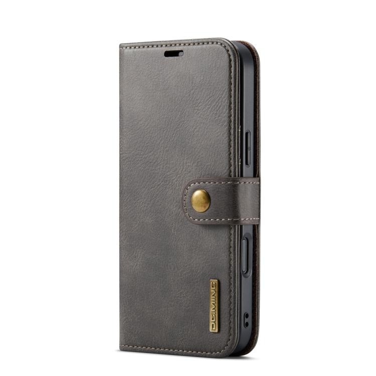 For iPhone 17 Pro Max DG.MING Crazy Horse Texture Detachable Magnetic Leather Phone Case(Grey) - iPhone 17 Pro Max Cases by DG.MING | Online Shopping UK | buy2fix
