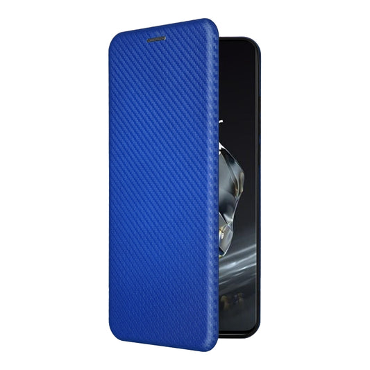 For OnePlus 12 Carbon Fiber Texture Flip Leather Phone Case(Blue) by buy2fix