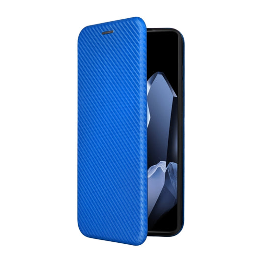 For OnePlus 13 Carbon Fiber Texture Flip Leather Phone Case(Blue) by buy2fix