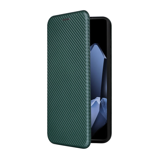 For OnePlus 13 Carbon Fiber Texture Flip Leather Phone Case(Green) by buy2fix