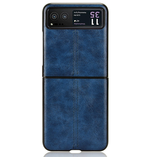 For Motorola Moto Razr 40 Cow Pattern Sewing Back Cover Phone Case(Blue) by buy2fix