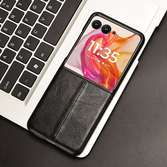 For Motorola Razr 50 Ultra Cow Pattern Sewing Back Cover Phone Case(Black) by buy2fix