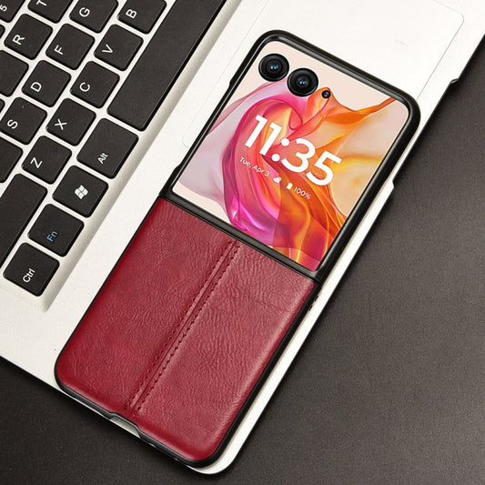 For Motorola Razr 50 Ultra Cow Pattern Sewing Back Cover Phone Case(Red) by buy2fix