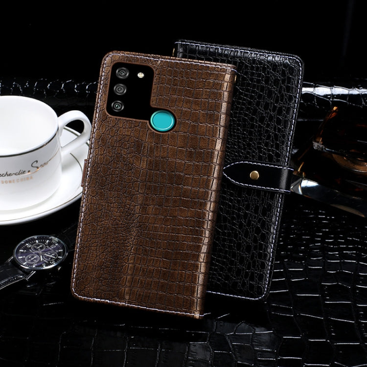 For Huawei Honor 9A idewei Crocodile Texture Horizontal Flip Leather Case with Holder & Card Slots & Wallet(Dark Blue) - Honor Cases by idewei | Online Shopping UK | buy2fix