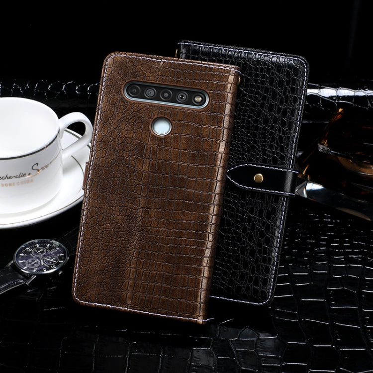 For LG K61 idewei Crocodile Texture Horizontal Flip Leather Case with Holder & Card Slots & Wallet(Black) - LG by idewei | Online Shopping UK | buy2fix