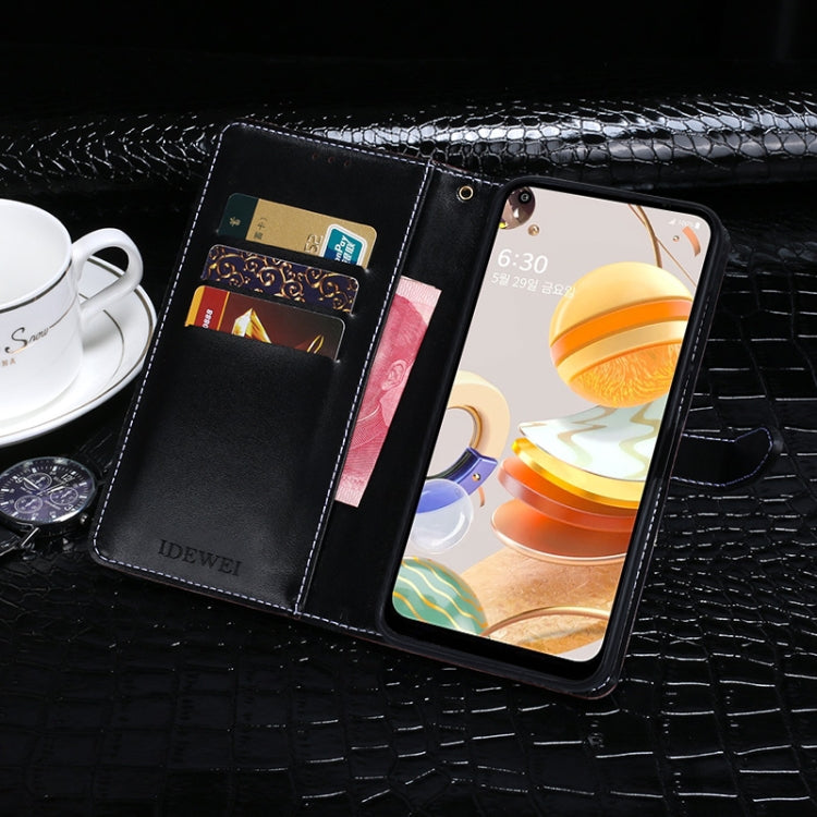 For LG K61 idewei Crocodile Texture Horizontal Flip Leather Case with Holder & Card Slots & Wallet(Black) - LG by idewei | Online Shopping UK | buy2fix