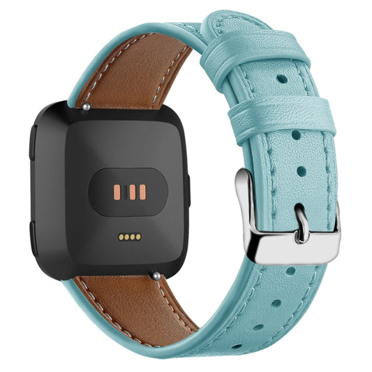 For Fitbit Versa 2 / Fitbit Versa / Fitbit Versa Lite Leather Watch Band with Round Tail Buckle(Teal) by buy2fix