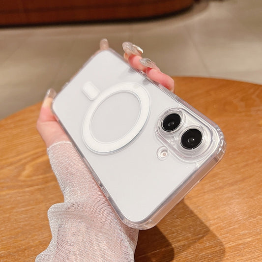 For iPhone 16 Plus Fine Hole MagSafe Magnetic Clear Acrylic TPU Case(Transparent) by buy2fix
