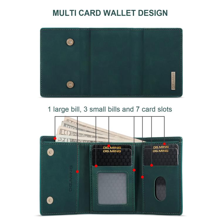 For iPhone 17 DG.MING M1 Series 3-Fold Multi Card Wallet Leather Phone Case(Green) - iPhone 17 Cases by DG.MING | Online Shopping UK | buy2fix