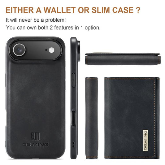 For iPhone 17 Air DG.MING M1 Series 3-Fold Multi Card Wallet Leather Phone Case(Black) - iPhone 17 Air Cases by DG.MING | Online Shopping UK | buy2fix