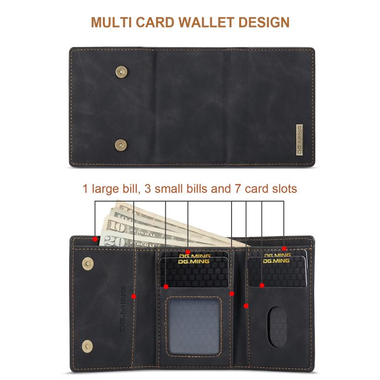For iPhone 17 Air DG.MING M1 Series 3-Fold Multi Card Wallet Leather Phone Case(Black) - iPhone 17 Air Cases by DG.MING | Online Shopping UK | buy2fix