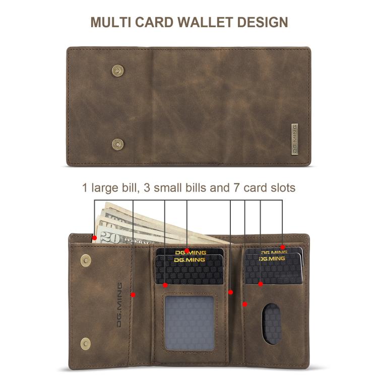 For iPhone 17 Air DG.MING M1 Series 3-Fold Multi Card Wallet Leather Phone Case(Coffee) - iPhone 17 Air Cases by DG.MING | Online Shopping UK | buy2fix