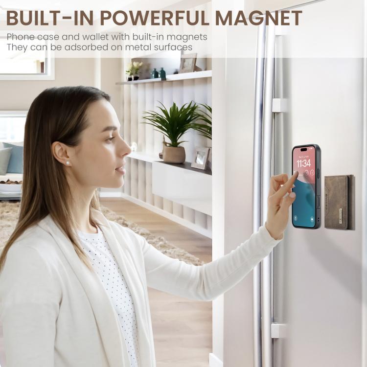 For iPhone 17 DG.MING M2 Series 3-Fold Card Bag Wallet Leather Phone Case(Coffee) - iPhone 17 Cases by DG.MING | Online Shopping UK | buy2fix