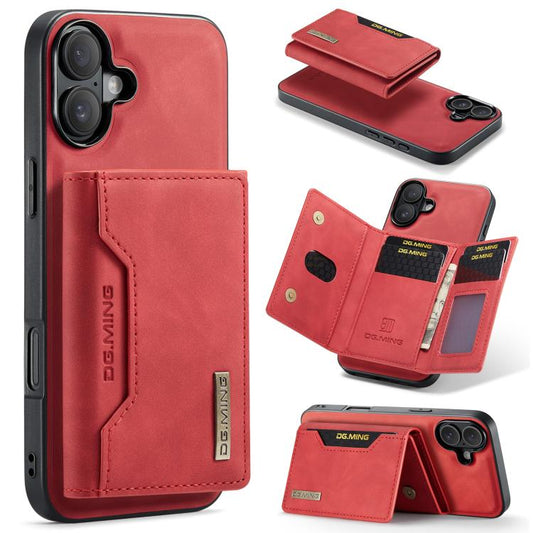 For iPhone 17 DG.MING M2 Series 3-Fold Card Bag Wallet Leather Phone Case(Red) - iPhone 17 Cases by DG.MING | Online Shopping UK | buy2fix
