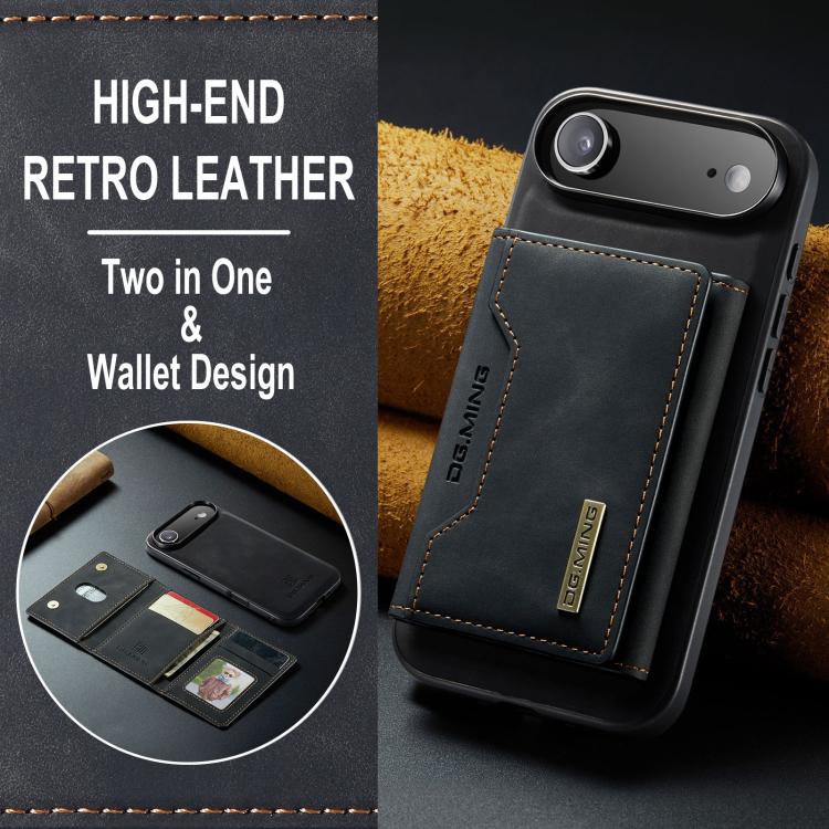 For iPhone 17 Air DG.MING M2 Series 3-Fold Card Bag Wallet Leather Phone Case(Black) - iPhone 17 Air Cases by DG.MING | Online Shopping UK | buy2fix