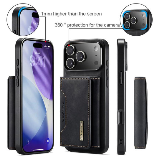 For iPhone 17 Pro DG.MING M2 Series 3-Fold Card Bag Wallet Leather Phone Case(Black) - iPhone 17 Pro Cases by DG.MING | Online Shopping UK | buy2fix