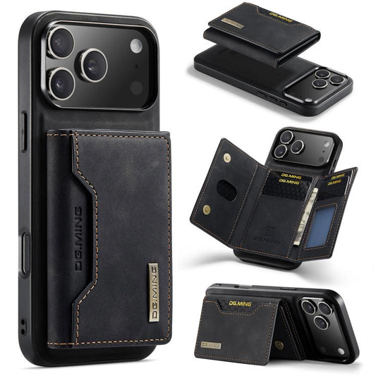 For iPhone 17 Pro Max DG.MING M2 Series 3-Fold Card Bag Wallet Leather Phone Case(Black) - iPhone 17 Pro Max Cases by DG.MING | Online Shopping UK | buy2fix