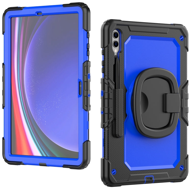 For Samsung Galaxy Tab S9+ / S10+ D Type Silicone Hybrid PC Tablet Case with Handle Holder(Blue PC) - Galaxy Tab S9+ Cases by buy2fix | Online Shopping UK | buy2fix