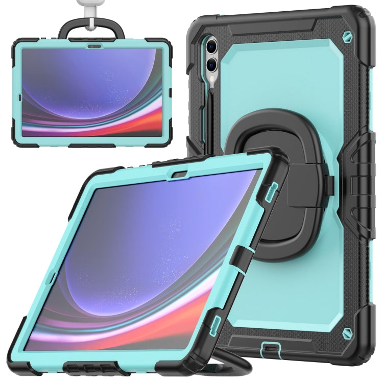 For Samsung Galaxy Tab S9+ / S10+ D Type Silicone Hybrid PC Tablet Case with Handle Holder(Light Blue PC) - Galaxy Tab S9+ Cases by buy2fix | Online Shopping UK | buy2fix