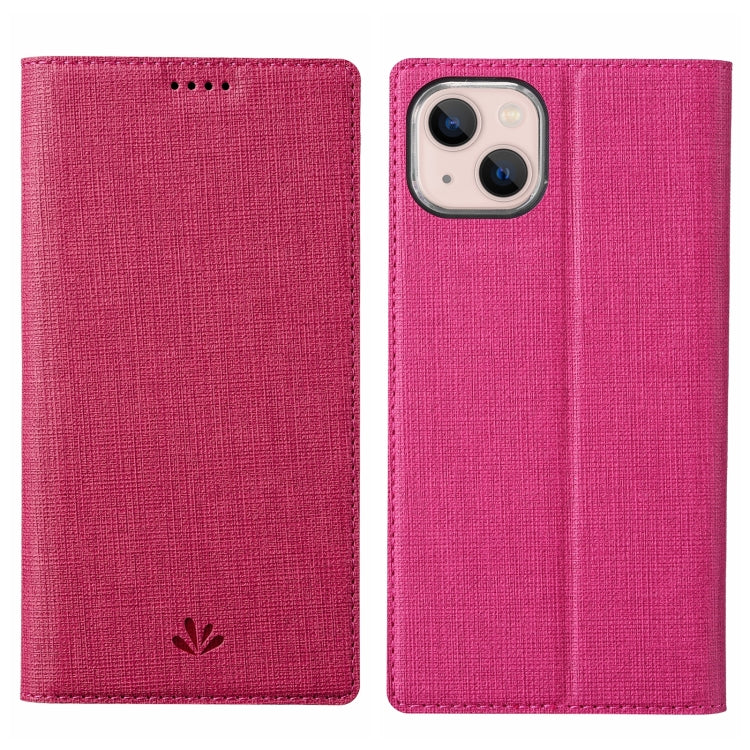 For iPhone 15 ViLi DMX Series Shockproof TPU + PU Leather Magnetic Attraction Horizontal Flip Case(Rose Red) - iPhone 15 Cases by ViLi | Online Shopping UK | buy2fix