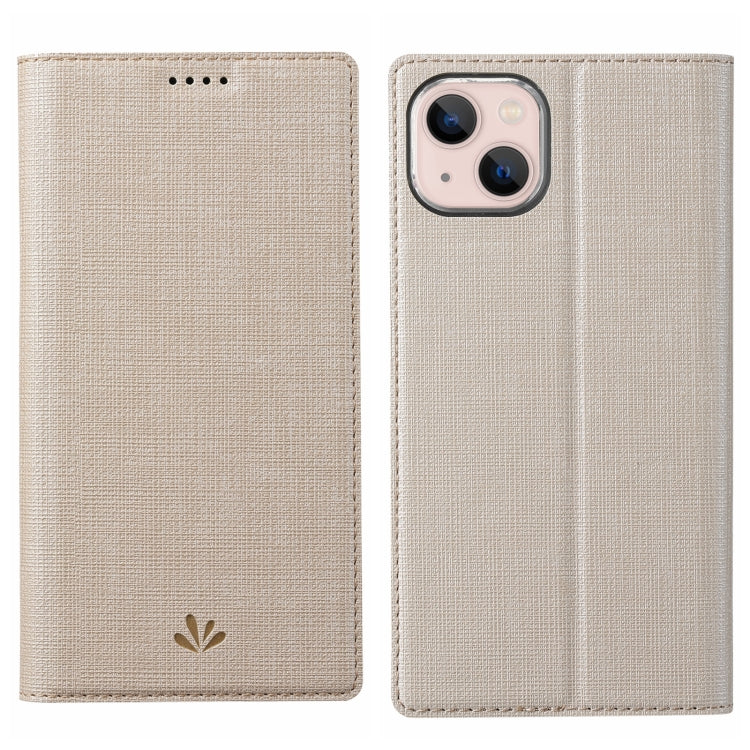 For iPhone 15 ViLi DMX Series Shockproof TPU + PU Leather Magnetic Attraction Horizontal Flip Case(Gold) - iPhone 15 Cases by ViLi | Online Shopping UK | buy2fix