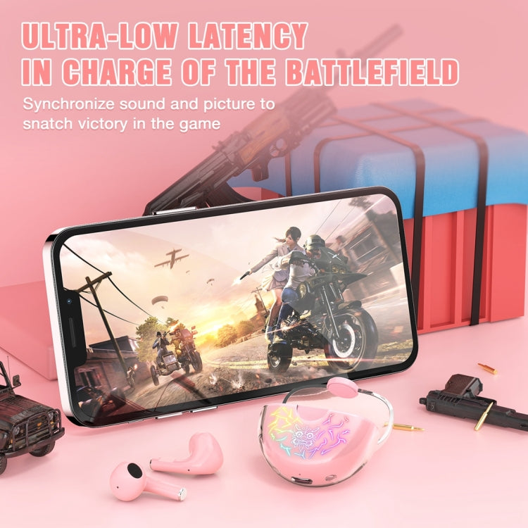 ONIKUMA T35 Bluetooth 5.1 TWS Wireless Bluetooth Gaming Earphone(Pink) by ONIKUMA