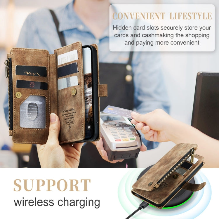 For iPhone 15 CaseMe C30 Multifunctional Leather Phone Case(Brown) - iPhone 15 Cases by CaseMe | Online Shopping UK | buy2fix