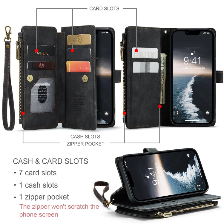 For iPhone 15 CaseMe C30 Multifunctional Leather Phone Case(Black) - iPhone 15 Cases by CaseMe | Online Shopping UK | buy2fix