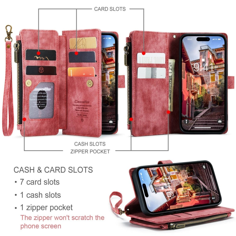 For iPhone 15 Pro CaseMe C30 Multifunctional Leather Phone Case(Red) - iPhone 15 Pro Cases by CaseMe | Online Shopping UK | buy2fix