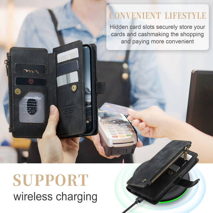 For iPhone 15 Pro Max CaseMe C30 Multifunctional Leather Phone Case(Black) by CaseMe