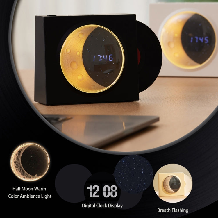 X09 Moon Clock Bluetooth Speaker Desktop Smart Wireless Speaker(Black) - Desktop Speaker by buy2fix | Online Shopping UK | buy2fix