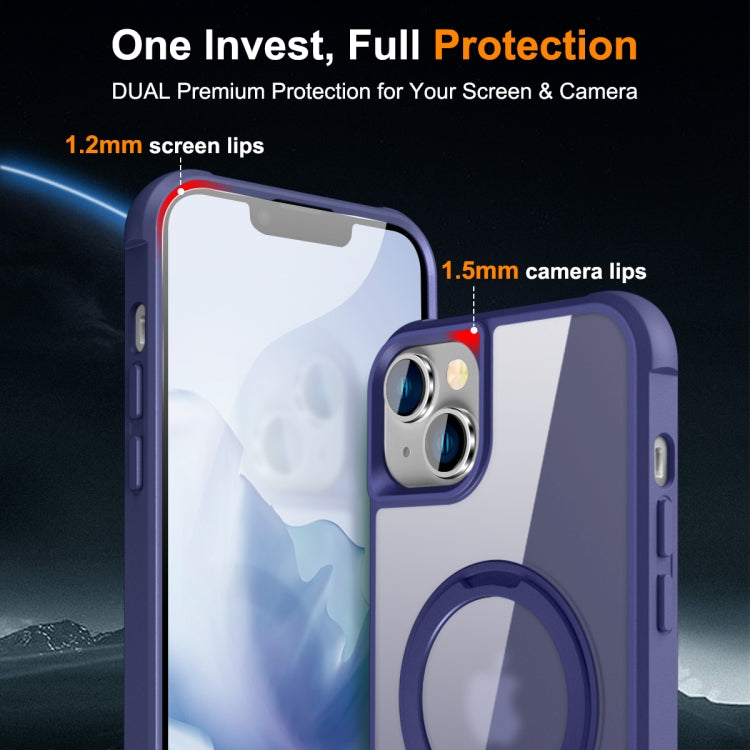 For iPhone 15 MagSafe Magnetic Rotating Holder Phone Case(Klein Blue) by buy2fix