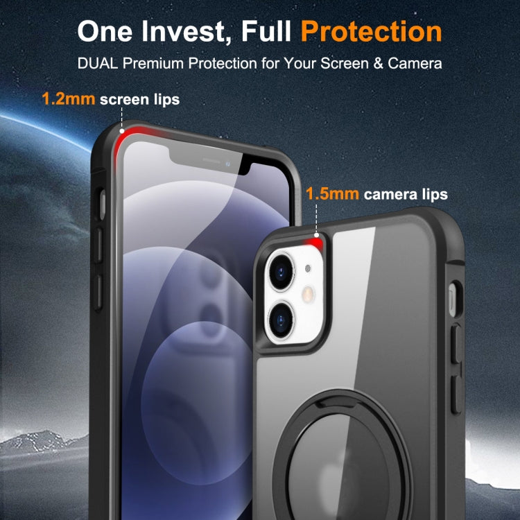 For iPhone 12 / 12 Pro MagSafe Magnetic Rotating Holder Phone Case(Black) by buy2fix