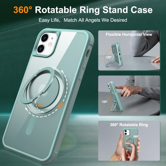 For iPhone 12 / 12 Pro MagSafe Magnetic Rotating Holder Phone Case(Lake Blue) by buy2fix