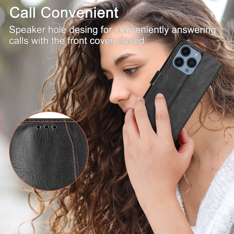 For iPhone 16 Pro Oil Skin Zipper Wallet Leather Phone Case(Black) by buy2fix