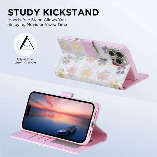 For iPhone 16 Plus Bronzing Painting RFID Leather Case(Bloosoming Flower) by buy2fix