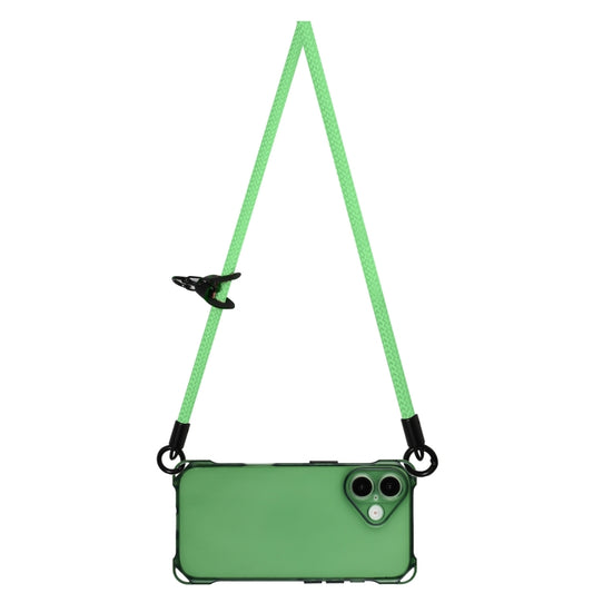 For iPhone 16 Plus Four-corner Shockproof TPU Phone Case with Lanyard(Green) by buy2fix